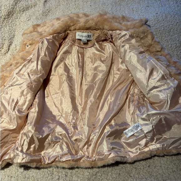 Forever 21 Tan Teddy Jacket Faux fur size S - Picture 4 of 7